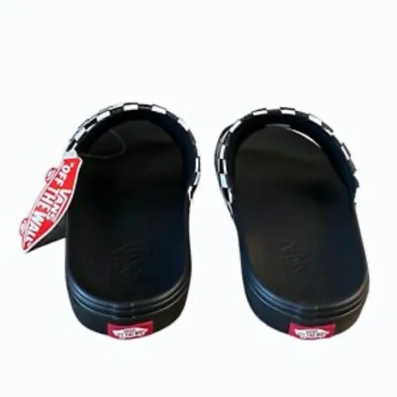 Vans Checkerboard‎ La Costa Mens Black White Slides Size 13 Sandals - Picture 6 of 9